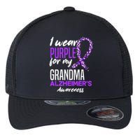 I Wear Purple For My Grandma Dementia Alzheimers Awareness Flexfit Unipanel Trucker Cap