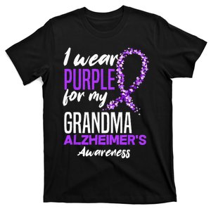 I Wear Purple For My Grandma Dementia Alzheimers Awareness T-Shirt