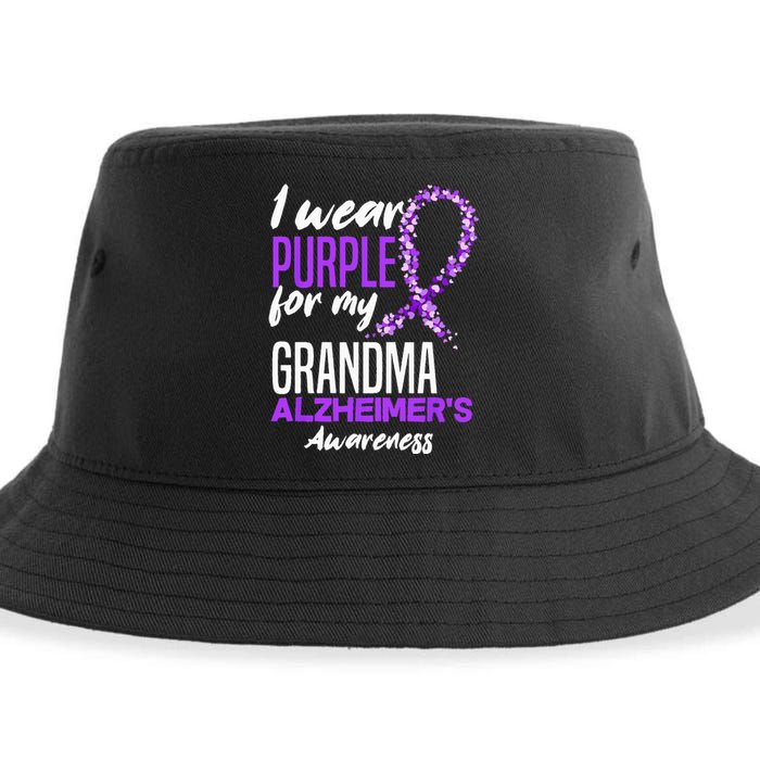 I Wear Purple For My Grandma Dementia Alzheimers Awareness Sustainable Bucket Hat