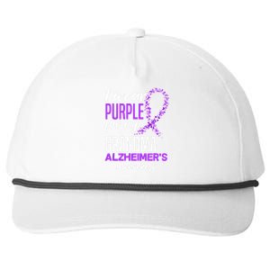 I Wear Purple For My Grandma Dementia Alzheimers Awareness Snapback Five-Panel Rope Hat