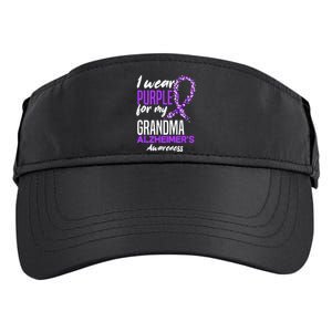 I Wear Purple For My Grandma Dementia Alzheimers Awareness Adult Drive Performance Visor