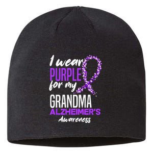 I Wear Purple For My Grandma Dementia Alzheimers Awareness Sustainable Beanie