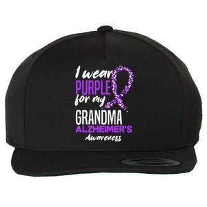 I Wear Purple For My Grandma Dementia Alzheimers Awareness Wool Snapback Cap