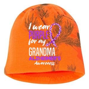 I Wear Purple For My Grandma Dementia Alzheimers Awareness Kati - Camo Knit Beanie