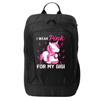 I Wear Pink For My Gigi Breast Cancer Awareness Unicorn City Backpack