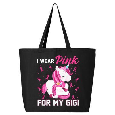 I Wear Pink For My Gigi Breast Cancer Awareness Unicorn 25L Jumbo Tote