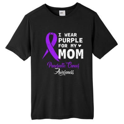 I Wear Purple For My Mom Funny Gift Pancreatic Cancer Awareness Ideas Great Gift Tall Fusion ChromaSoft Performance T-Shirt