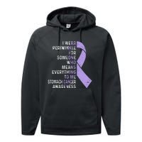 I Wear Periwinkle Ribbon Stomach Cancer Awareness  Performance Fleece Hoodie