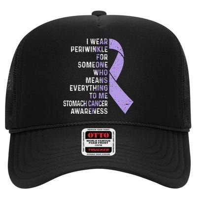 I Wear Periwinkle Ribbon Stomach Cancer Awareness  High Crown Mesh Back Trucker Hat