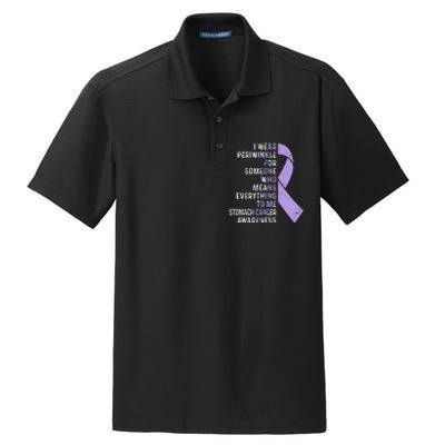 I Wear Periwinkle Ribbon Stomach Cancer Awareness  Dry Zone Grid Polo