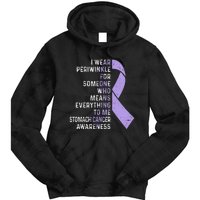 I Wear Periwinkle Ribbon Stomach Cancer Awareness  Tie Dye Hoodie