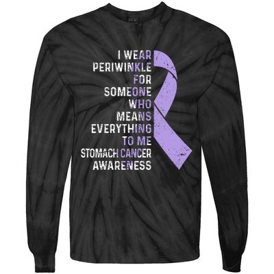 I Wear Periwinkle Ribbon Stomach Cancer Awareness  Tie-Dye Long Sleeve Shirt