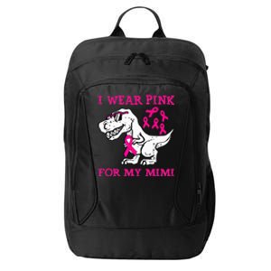 I Wear Pink For My Mimi Breast Cancer Awareness T Rex Dino City Backpack