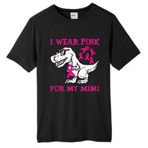 I Wear Pink For My Mimi Breast Cancer Awareness T Rex Dino Tall Fusion ChromaSoft Performance T-Shirt