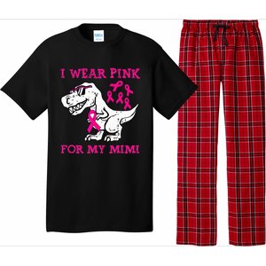 I Wear Pink For My Mimi Breast Cancer Awareness T Rex Dino Pajama Set