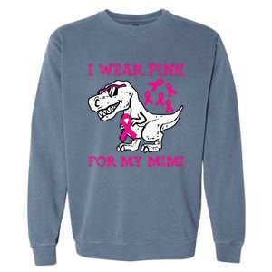 I Wear Pink For My Mimi Breast Cancer Awareness T Rex Dino Garment-Dyed Sweatshirt