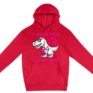 I Wear Pink For My Mimi Breast Cancer Awareness T Rex Dino Premium Pullover Hoodie