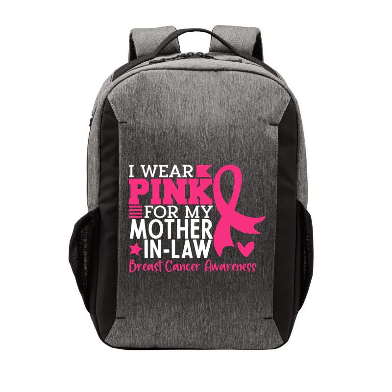 I Wear Pink For My Mother In Law Breast Cancer Awareness Vector Backpack