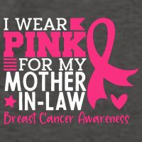 I Wear Pink For My Mother In Law Breast Cancer Awareness Vector Backpack