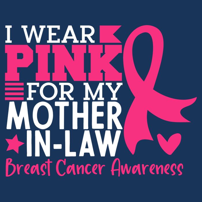 I Wear Pink For My Mother In Law Breast Cancer Awareness Flat Bill Trucker Hat