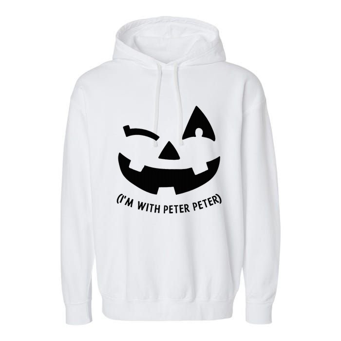 Im With Peter Couple Halloween Her Eater Pumpkin Garment-Dyed Fleece Hoodie