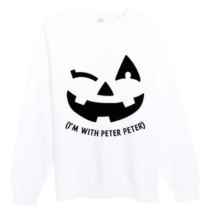 Im With Peter Couple Halloween Her Eater Pumpkin Premium Crewneck Sweatshirt