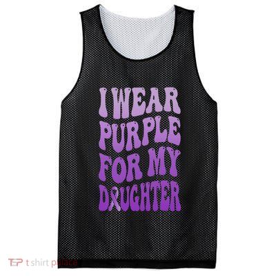 I Wear Purple For My Daughter Lupus Or Epilepsy Mama Dad Mom Mesh Reversible Basketball Jersey Tank
