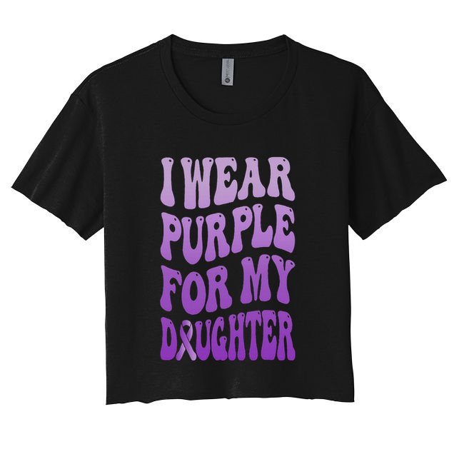 I Wear Purple For My Daughter Lupus Or Epilepsy Mama Dad Mom Crop Top