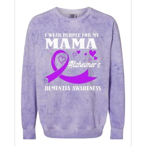 I Wear Purple For My Mom Alzheimers Dementia Awareness Colorblast Crewneck Sweatshirt