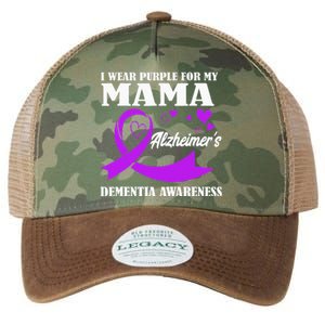 I Wear Purple For My Mom Alzheimers Dementia Awareness Legacy Tie Dye Trucker Hat