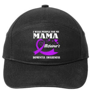 I Wear Purple For My Mom Alzheimers Dementia Awareness 7-Panel Snapback Hat