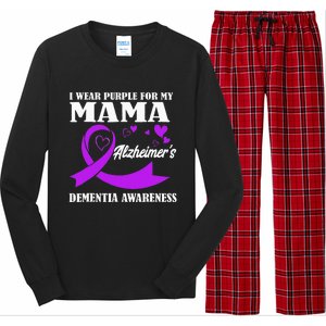 I Wear Purple For My Mom Alzheimers Dementia Awareness Long Sleeve Pajama Set