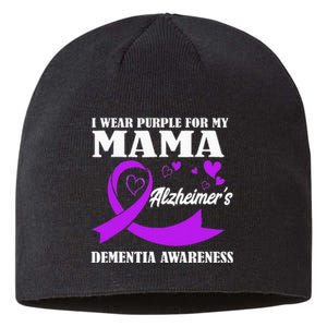 I Wear Purple For My Mom Alzheimers Dementia Awareness Sustainable Beanie