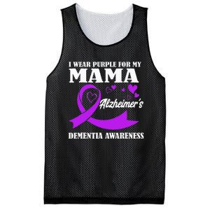 I Wear Purple For My Mom Alzheimers Dementia Awareness Mesh Reversible Basketball Jersey Tank