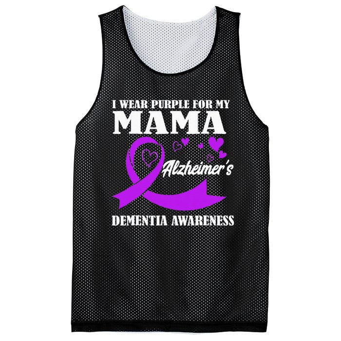 I Wear Purple For My Mom Alzheimers Dementia Awareness Mesh Reversible Basketball Jersey Tank