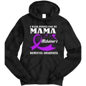 I Wear Purple For My Mom Alzheimers Dementia Awareness Tie Dye Hoodie