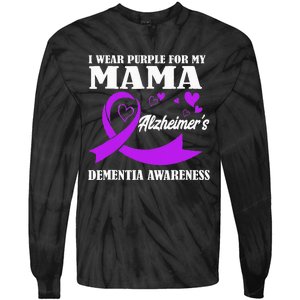 I Wear Purple For My Mom Alzheimers Dementia Awareness Tie-Dye Long Sleeve Shirt