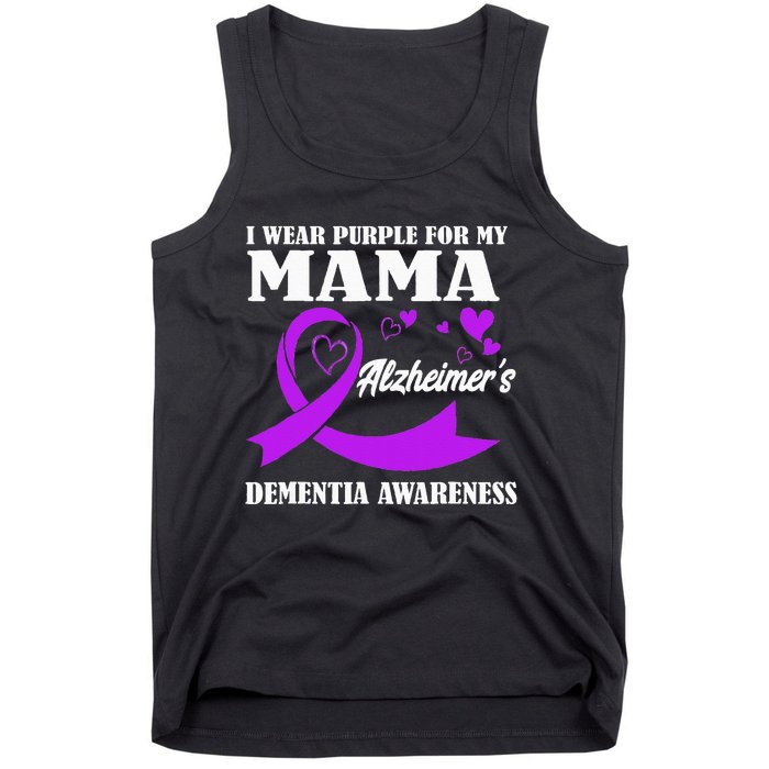 I Wear Purple For My Mom Alzheimers Dementia Awareness Tank Top