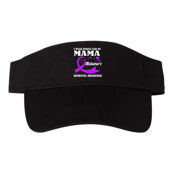 I Wear Purple For My Mom Alzheimers Dementia Awareness Valucap Bio-Washed Visor