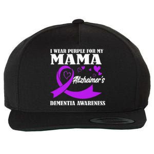 I Wear Purple For My Mom Alzheimers Dementia Awareness Wool Snapback Cap