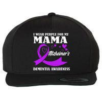 I Wear Purple For My Mom Alzheimers Dementia Awareness Wool Snapback Cap