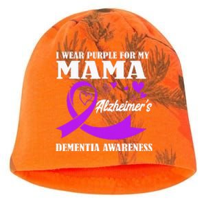 I Wear Purple For My Mom Alzheimers Dementia Awareness Kati - Camo Knit Beanie