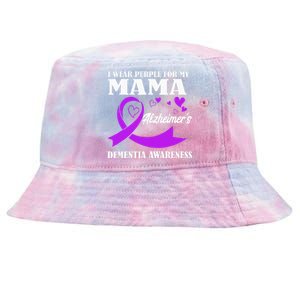 I Wear Purple For My Mom Alzheimers Dementia Awareness Tie-Dyed Bucket Hat