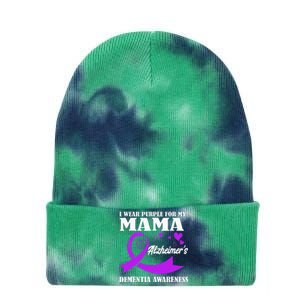 I Wear Purple For My Mom Alzheimers Dementia Awareness Tie Dye 12in Knit Beanie