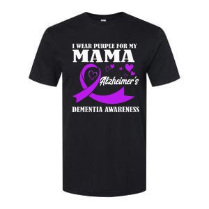 I Wear Purple For My Mom Alzheimers Dementia Awareness Softstyle CVC T-Shirt