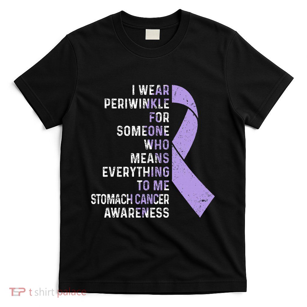 I Wear Periwinkle Ribbon Stomach Cancer Awareness Support T-Shirt