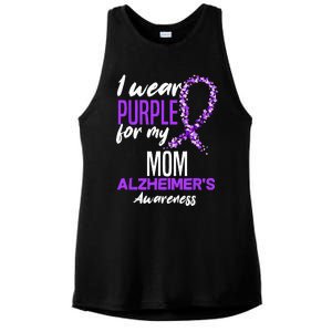 I Wear Purple For My Mom Dementia Alzheimers Awareness Ladies PosiCharge Tri-Blend Wicking Tank