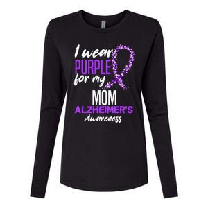 I Wear Purple For My Mom Dementia Alzheimers Awareness Womens Cotton Relaxed Long Sleeve T-Shirt