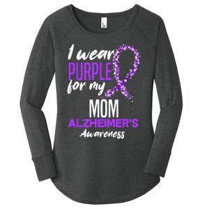 I Wear Purple For My Mom Dementia Alzheimers Awareness Women's Perfect Tri Tunic Long Sleeve Shirt