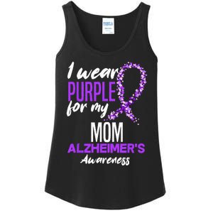 I Wear Purple For My Mom Dementia Alzheimers Awareness Ladies Essential Tank